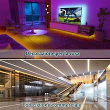 Carica l'immagine nel visualizzatore di Gallery, Striscia LED 24V, 4 in 1, RGBWW RGB + Bianco Caldo 3000K 5M Colori Misti Strisce SMD 5050 IP20 300 LEDs Nastri Luci Colo