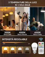 Carica l'immagine nel visualizzatore di Gallery, Lampada a LED E27 con Telecomando, 3 Colori (3000K-6000K) Lampada Dimmabile E27 per Soggiorno Camera da Letto, Lampadine