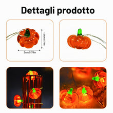 Carica l'immagine nel visualizzatore di Gallery, Decorazione a forma di zucca, 2m 20 LEDs, catena luminosa a LED