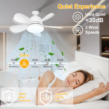 Carica l'immagine nel visualizzatore di Gallery, Ventilatore Lampadario da Soffitto 5 Pale 18'' LED Dimmerabile Ventilatori da Soffitto Silenziosi con Telecomando e Luce
