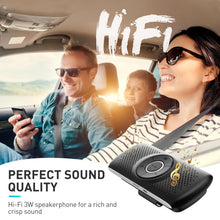 Carica l'immagine nel visualizzatore di Gallery, AGPTEK Vivavoce Auto Bluetooth 5.3 con Siri Assistente Comandi Vocali di Google Altoparlante Kit e Scheda TF Supporto per Aletta Parasole Connessione Automatica, Nero