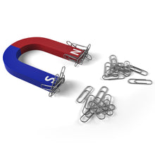 Carica l'immagine nel visualizzatore di Gallery, Set 2 Magneti Didattici – Calamita a Ferro di Cavallo e Lineare – N/S Rosso Blu – Esperimenti Scientifici, Scuola, Stude