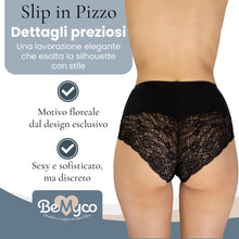Carica l'immagine nel visualizzatore di Gallery, Mutande Contenitive Donna in Pizzo e Vita Alta – Eleganti e comode, Slip Donna Cotone e Pizzo Made in Italy, Disponibili in Bianco, Nero e Nudo (IT, Testo, M, Regular, Regular, Bianco)