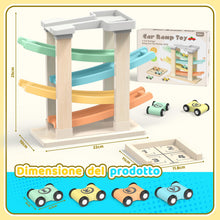 Carica l'immagine nel visualizzatore di Gallery, Toyzey Giochi Bambini 1 Anno, Macchinine per Bambini Pista Macchinine con 4 Mini Auto Giochi Montessori 1 Anno Giochi Le