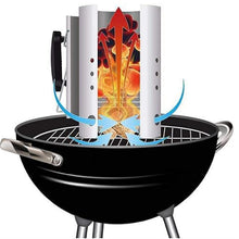 Carica l'immagine nel visualizzatore di Gallery, App Life ACCENDIFUOCO A Carbone con Manico di Sicurezza in Legno per Barbecue CIMINIERA di ACCENSIONE
