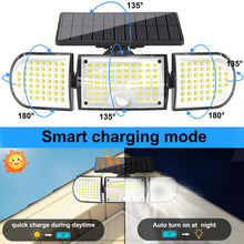 Carica l'immagine nel visualizzatore di Gallery, Lampada solare a 160 LED per esterni con sensore di movimento, impermeabile IP65, luce diurna 6500 K, angolo di diffusio