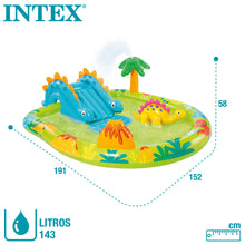 Carica l&#39;immagine nel visualizzatore di Gallery, Intex 57166NP - Piscina Gonfiabile Play Center Dinosauri, Vinile, Multicolore, 191x152x58 cm