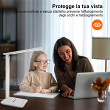 Carica l'immagine nel visualizzatore di Gallery, lampada da scrivania,lampada da lettura,dimmerabile lampada da tavolocon porta USB, 3 modalità di illuminazione, lampada da comodino pieghevole per lettura,unghie,lavoro,studiare,ufficio,dormitorio