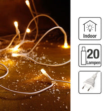 Carica l'immagine nel visualizzatore di Gallery, Hellum luci fiabesche 20 LED, lunghezza 2,85 m, luci fiabesche per interni, classico bianco caldo, <59lm, verde con spin