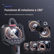 Carica l'immagine nel visualizzatore di Gallery, Ralcam Telecamera Endoscopica Rotante 210°, Endoscopio 1080P HD 3,5" con Sonda Articolata 8,5mm Semi-Rigida Impermeabile per Ispezione di Motore, Veicoli e Tubi (Cavo 3m)