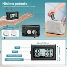 Carica l'immagine nel visualizzatore di Gallery, Termometro digitale per interni, mini igrometro, termometro da interni, per rettili, igrometro digitale, per ufficio, cu