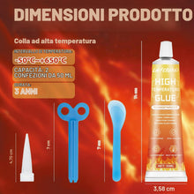 Carica l'immagine nel visualizzatore di Gallery, Colla Alte Temperatura, Silicone Alte Temperature, 2 Pezzi, 50ML