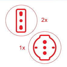 Carica l'immagine nel visualizzatore di Gallery, EXTRASTAR Set 4 Adattatori 3 Posti 1 Schuko + 2 Bivalenti 10/16A,Nero,Confezione da 4
