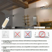 Carica l'immagine nel visualizzatore di Gallery, Akynite R7S 118mm LED 20W Dimmerabile Luce Naturale 4000K 2500LM, Equivalente a Lampadina Alogena 150W-200W, AC 220-240V