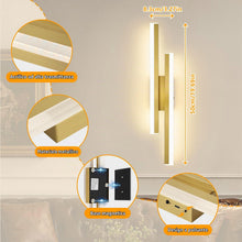 Carica l'immagine nel visualizzatore di Gallery, Dehobo LED Applique Ricaricabile da Parete Interno 50cm, 3000-6000K Oro