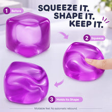 Carica l'immagine nel visualizzatore di Gallery, Set 2 Squishy Ghiaccio Viola e Blu con Fiocco di Neve