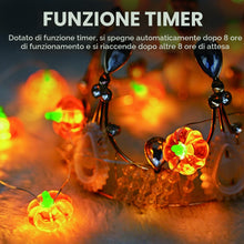 Carica l'immagine nel visualizzatore di Gallery, Decorazione a forma di zucca, 2m 20 LEDs, catena luminosa a LED