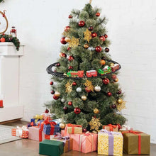 Carica l&#39;immagine nel visualizzatore di Gallery, PARTENOPE Trenino Natalizio con Supporto Installazione per Centro Albero di Natale Treno Elettrico 2 Vagoni + Slitta Babbo Natale con Luci e Suoni Decorazioni Natalizie Diametro Pista 89 cm