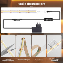 Carica l'immagine nel visualizzatore di Gallery, Gliztech 5M Striscia LED COB Bianca Compatibile con Bluetooth, da 3000k a 6500k Striscia Led 24V Dimmerabile, lluminazio