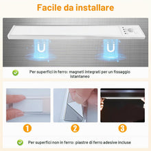 Carica l'immagine nel visualizzatore di Gallery, flintronic 2 Pezzi Luce LED Sottopensile Cucina, 20CM Luce con Sensore di Movimento, 3 Temperature Colore 4 Luminosità, 