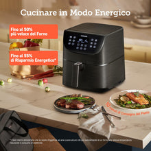 Carica l'immagine nel visualizzatore di Gallery, COSORI Friggitrice ad Aria 5,5 Litri, Air Fryer, 1700W, 13 Funzioni, 85% Meno Olio, 75-205°C, Fino al 50% Più Veloce del Forno, 100 Ricette Italiane, Display Digitale, CP158 Nero