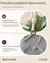Carica l'immagine nel visualizzatore di Gallery, Bamworld Portavasi Sospeso Macrame per Piante da Interno 85 cm, Cesto Appendibile con Perline Legno, Senza Nappe Decoraz