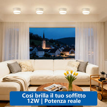 Carica l'immagine nel visualizzatore di Gallery, ZIZZLER 2 Faretti Led Bianchi da Soffitto, Impermeabile IP44, Faretto per Cucina Interni Corridoio, 12W 1100LM, Plafonie