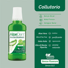 Carica l'immagine nel visualizzatore di Gallery, Collutorio all'Aloe Vera AloeDent senza fluoro, Azione naturale, Vegano, Senza crudeltà, Senza SLS, Senza alcool, Gengiv