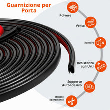 Carica l'immagine nel visualizzatore di Gallery, Vinabo Guarnizione Porta Finestra Tipo D 6 m Nera, Paraspifferi