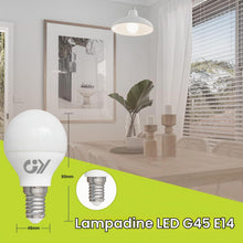 Carica l'immagine nel visualizzatore di Gallery, GY Lampadine LED E14, 4.9W (equivalenti a 60W), Lampadine LED Attacco Piccolo G45, 6500K Luce Fredda, 807 Lumen, Lampadi