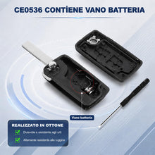 Carica l'immagine nel visualizzatore di Gallery, 2 Tasti Guscio Chiave Auto CE0536, C2 C3 C4 C5 C6 C8 207 307 308 407 5008