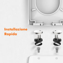 Carica l'immagine nel visualizzatore di Gallery, Ibergrif M41001 Sedile WC D Forma Chiusura Ammortizzata Bianco