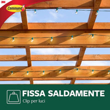 Carica l'immagine nel visualizzatore di Gallery, Command Ganci Adesivi Trasparenti per Esterni - 8 Mini Ganci e 10 Strisce Adesive per Appendere Luci in Giardino in Modo