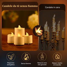 Carica l'immagine nel visualizzatore di Gallery, RaceGT 20 Candele LED con Timer e Telecomando, Candele LED senza Fiamma, Batterie Incluse, 2/4/6/8H Timer, Ideali per Na
