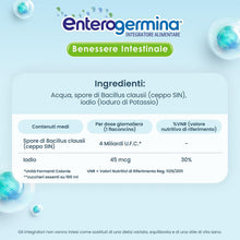 Carica l'immagine nel visualizzatore di Gallery, Enterogermina Benessere Intestinale, Fermenti Lattici Probiotici, Integratori Adulti e Bambini 3+ Favorisce l’Equilibrio della Flora Batterica Intestinale, Senza Glutine (30 Flaconcini/5 ml)