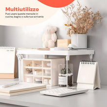 Carica l'immagine nel visualizzatore di Gallery, Avilia 3 Ripiani Salvaspazio Cucina Richiudibili, Organizer Mensole Bianco
