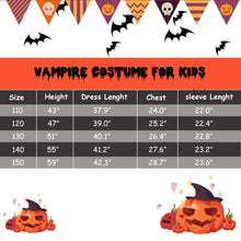 Carica l&#39;immagine nel visualizzatore di Gallery, PABTID Costume da Vampiro per Bambina e Ragazza Halloween Dress Up Party Travestimento Gotico Victorian Vampira Cosplay Carnevale Festa a Tema Vampiro (140)