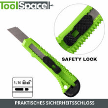 Carica l'immagine nel visualizzatore di Gallery, ToolSpace Set 20 Taglierini Professionali Cutter Lama Diciotto Millimetri Acciaio Inox Impugnatura Ergonomica Blocco Sic