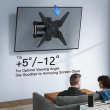 Carica l'immagine nel visualizzatore di Gallery, Supporto TV con Braccio Girevole Inclinabile ed Estendibile, Staffa TV per TV da 26-60 Pollici, Base TV Universale Sostiene fino a 35kg - Max VESA 400x400