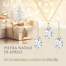 Carica l'immagine nel visualizzatore di Gallery, Linawe Set di gioielli Set di gioielli per donna, gioielli da sposa in oro, gioielli di moda, orecchini pendenti da donna, ciondolo a catena in oro