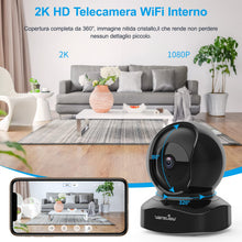 Carica l'immagine nel visualizzatore di Gallery, wansview 2K Telecamera Wifi Interno, Videocamera Sorveglianza Interno Wifi con Audio Bidirezionale e Funziona con Alexa, Telecamera Sorveglianza Wifi con Notifiche in Tempo Reale (nero)