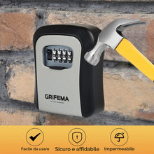Carica l'immagine nel visualizzatore di Gallery, GRIFEMA GA1003-1 Cassaforte per Chiavi Montata a Parete,Cassetta di Sicurezza a Chiave Impermeabile,Cassaforte Porta Chi