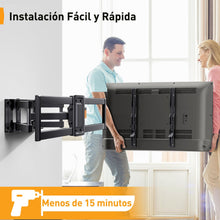 Carica l'immagine nel visualizzatore di Gallery, Perlegear Supporto TV Parete da 37-82 Pollici, Staffa TV Girevole Inclinabile ed Estendibile, Braccio Ultra Resistente Fino 60kg, VESA 200x100-600x400mm