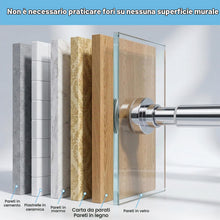 Carica l'immagine nel visualizzatore di Gallery, Carehabi Bastone Tenda a Pressione Tenda Doccia 85-200cm Ø 25 mm Asta Appendiabiti per Armadio per Tendaggi Doccia Apert