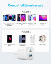 Carica l'immagine nel visualizzatore di Gallery, Anker Caricatore iPhone USB C 323 (33W), Compatto, con 2 Porte per iPhone