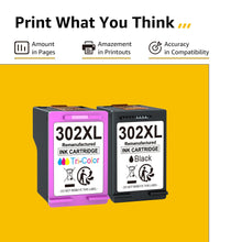 Carica l&#39;immagine nel visualizzatore di Gallery, CMYBabee 302 XL 302XL Cartucce d&#39;inchiostro Rigenerate per Cartucce HP 302 Nero e Colore per Envy 4520 4522 4527 DeskJet 1110 2130 3630 3632 3634 3636 Officejet 3830 3833 3834 4650 4657 5220 5230 5232