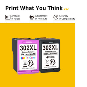CMYBabee 302 XL 302XL Cartucce d'inchiostro Rigenerate per Cartucce HP 302 Nero e Colore per Envy 4520 4522 4527 DeskJet 1110 2130 3630 3632 3634 3636 Officejet 3830 3833 3834 4650 4657 5220 5230 5232
