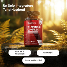 Carica l'immagine nel visualizzatore di Gallery, Vitamina B Complex, 365 Compresse Vegane, 1 al Giorno (1 Anno di Fornitura)