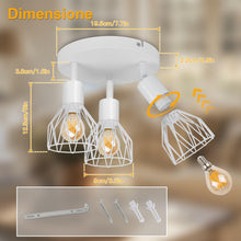 Carica l'immagine nel visualizzatore di Gallery, Faretto da Soffitto LED 3 Luci E14 Rotonda, Bianco