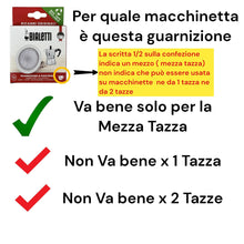 Carica l'immagine nel visualizzatore di Gallery, BIALETTI GUARNIZIONE E FILTRO RICAMBIO PER CAFFETTIERA MOKINA 1/2 TAZZA